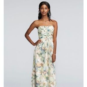 NWOT David’s Bridal floral bridesmaid dress